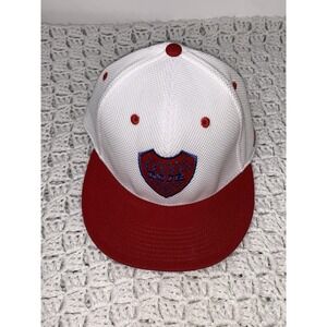 Adidas  Hat Sz L /XL White/red DCJR ‎ Mesh  Blanket Fitted A2L001